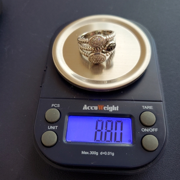 White & Black Diamond 925 Sterling Ring ⬇️PRICE DROP - Picture 15 of 15